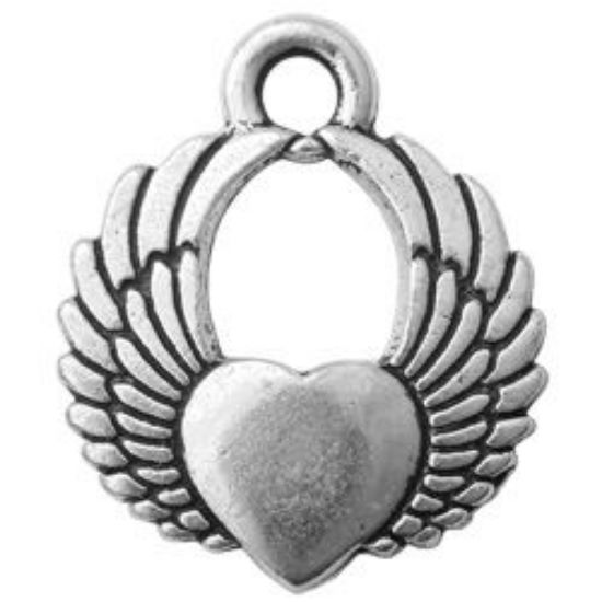 Picture of Winged Heart Drop 18x15mm