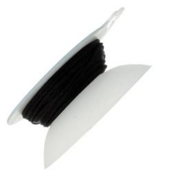 Picture of Black Rattail Cord 1.5mm, 100% Nylon<br />20 yards with Reusable Bobbin