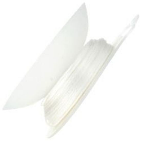 Picture of White Rattail Cord 1.5mm, 100% Nylon<br />20 yards with Reusable Bobbin