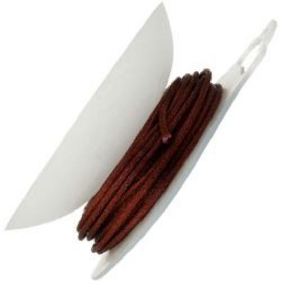 Picture of Light Chocolate Rattail Cord 1.5mm, 100% Nylon<br />20 yards with Reusable Bobbin