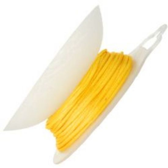Picture of Yellow Rattail Cord 1.5mm, 100% Nylon<br />20 yards with Reusable ~ Bobbin