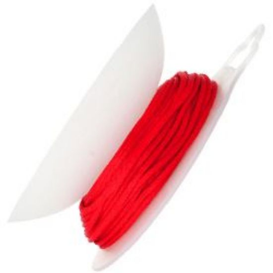 Picture of Red Rattail Cord 1.5mm, 100% Nylon<br />20 yards with Reusable Bobbin