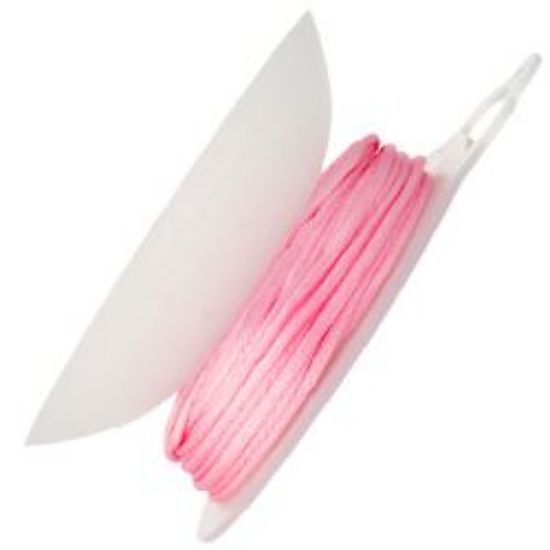 Picture of Light Pink Rattail Cord 1.5mm, 100% Nylon<br />20 yards with ~ Reusable ~ Bobbin