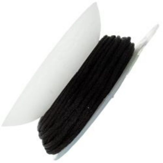 Picture of Black Rattail Cord 2mm, 100% Nylon<br />20 yards with Reusable Bobbin