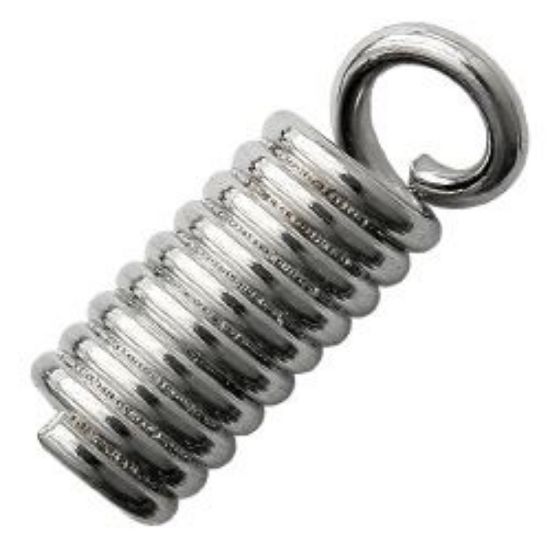 Picture of Nickel Plated Spring Caps for 2mm Cord<br />10 Caps