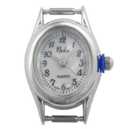 Picture of Oval Mother of Pearl Mini Face Watch 26x18mm, Pin Size 8mm