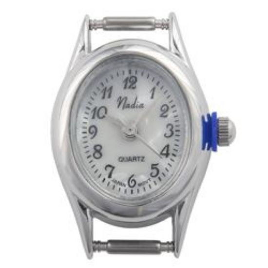 Picture of Oval Mother of Pearl Mini Face Watch 26x18mm, Pin Size 8mm