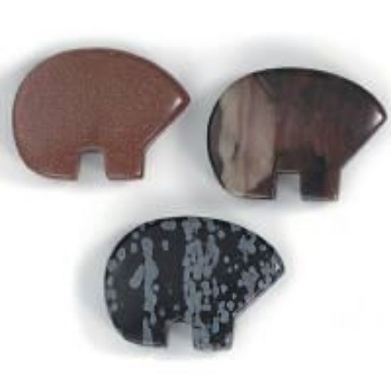 Picture of Fetish Gemstone, Assorted Large Drilled Bear, 22x30mm
