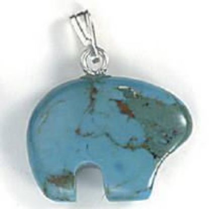 Picture of Pendant, Stabilized Turquoise Bear with Bail, 13x18mm
