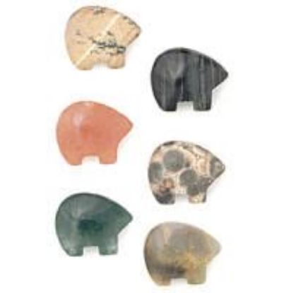 Picture of Fetish Gemstone, Assorted Drilled Bear, 9x11mm