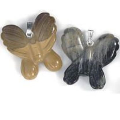 Picture of Assorted Stone Butterfly with Bail 25mm