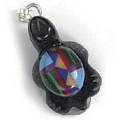 Picture of Pendant Inlay, Imitation Block Turtle with Bail, 10x15mm