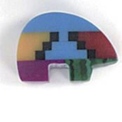 Picture of Fetish Inlay, Imitation Block Drilled  Bear, 8x12mm