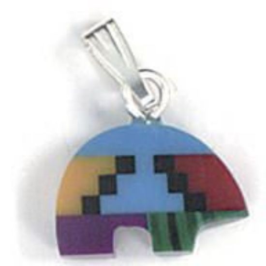 Picture of Pendant Inlay, Imitation Block Bear with Bail, 8x12mm