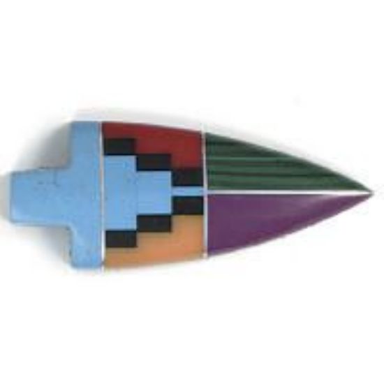 Picture of Fetish Inlay, Imitation Block with Metal Large Drilled Arrowhead, 48mm