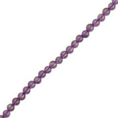 Picture of Amethyst Round Bead Grade A 4mm 16" Strand