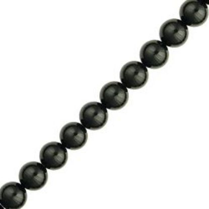 Picture of Black Onyx Round Beads 8mm 1" Strand