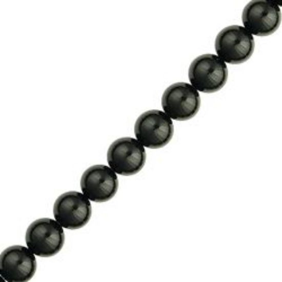 Picture of Black Onyx Round Beads 8mm 1" Strand