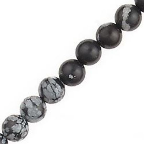 Picture of Snowflake Obsidian Round Bead 6mm 16" Strand