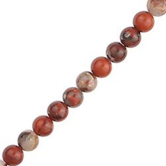 Picture of Jasper Poppy Round Bead 4mm 16" Strand