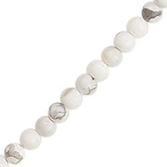 Picture of White Howlite Round Bead 4mm 16" Strand