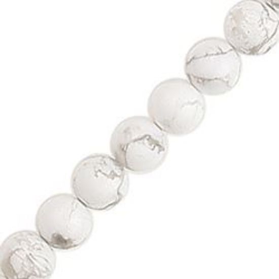 Picture of White Howlite Round Bead 6mm 15" Strand