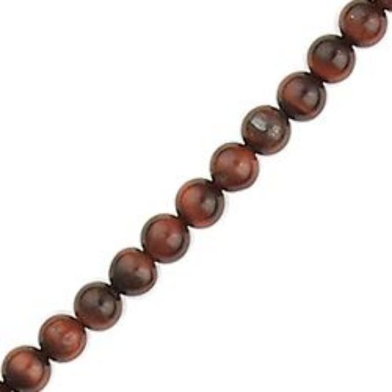 Picture of Red Tiger Eye Round Bead 4mm 16" Strand