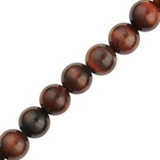 Picture of Red Tiger Eye Round Bead 6mm 16" Strand