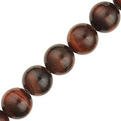 Picture of Red Tiger Eye Round Bead 8mm 16" Strand