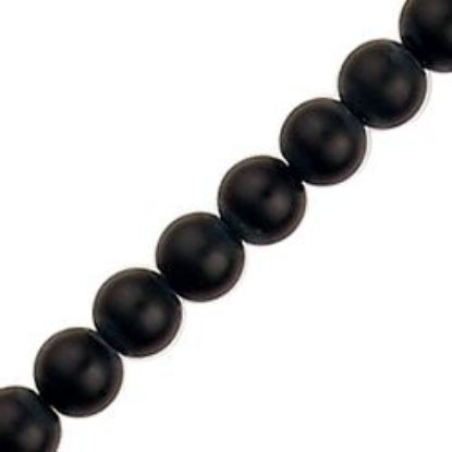 Picture of Black Matte Round Onyx Bead 6mm 16" Strand