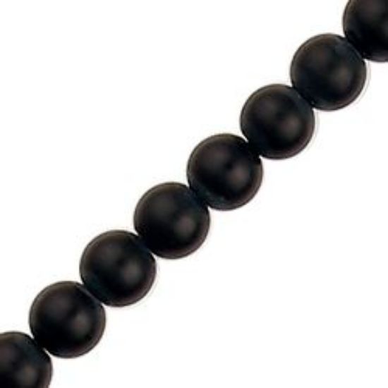 Picture of Black Matte Round Onyx Bead 6mm 16" Strand