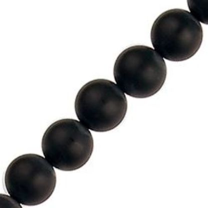 Picture of Black Matte Round Onyx Bead 8mm 16" Stand