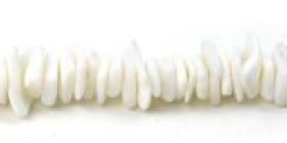 Picture of White Clam Small Chip Beads, 4-8mm, 16" Strand