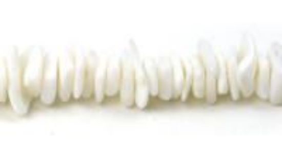 Picture of White Clam Small Chip Beads, 4-8mm, 16" Strand