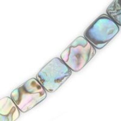 Picture of Abalone Flat Rectangle Bead 10x14mm 16" Strand