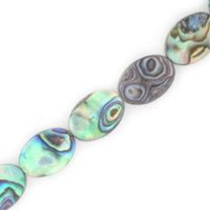 Picture of Abalone Flat Oval Bead10x14mm 16" Strand