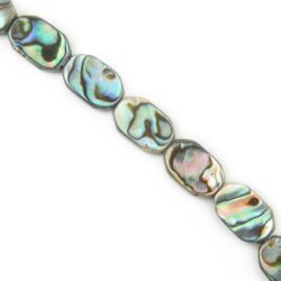Picture of Abalone Flat Octagon Beads 8x12mm 16" Strand