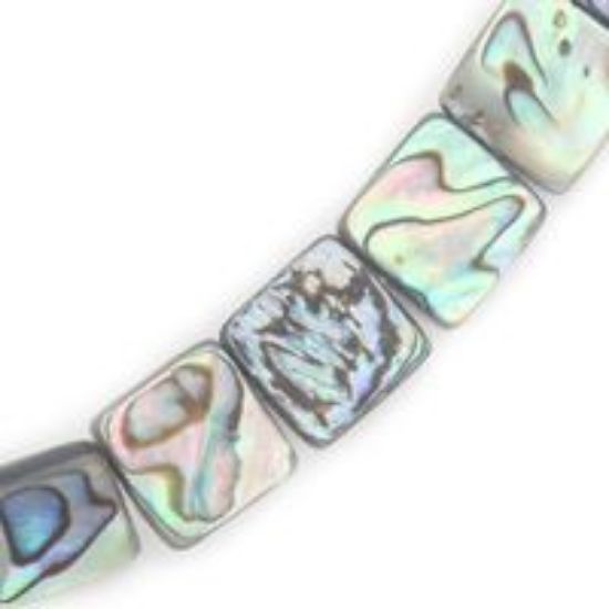 Picture of Abalone Flate Square Bead 10mm 16" Strand