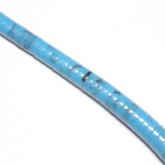 Picture of Block Dark Turquoise #25 Graduated Heishi Beads 5-10mm, 16" Strand