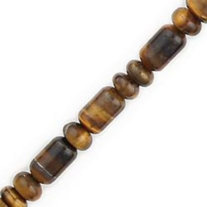 Picture of Tiger Eye Barrel Bead 4.5-6.5mm 16" Strand