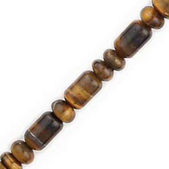 Picture of Tiger Eye Barrel Bead 4.5-6.5mm 16" Strand