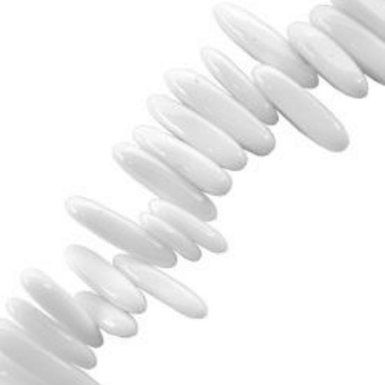 Picture of White Jet Long Chip Beads 16" Strand