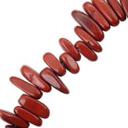 Picture of Red Jasper Long Chip Beads 16" Strand