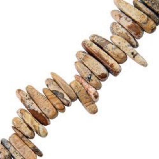 Picture of Picture Jasper Long Chip Beads 16" Strand