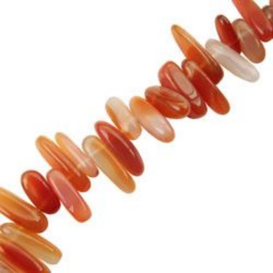 Picture of Chinese Carnelian Long Chip Beads 16" Strand