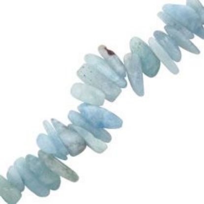 Picture of Aquamarine Long Chip Beads 16" Strand