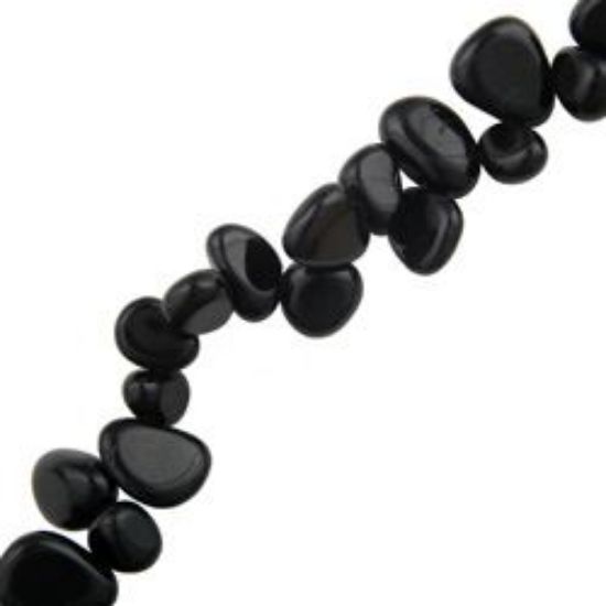 Picture of Black Stone Drop Chip Beads 16" Strand