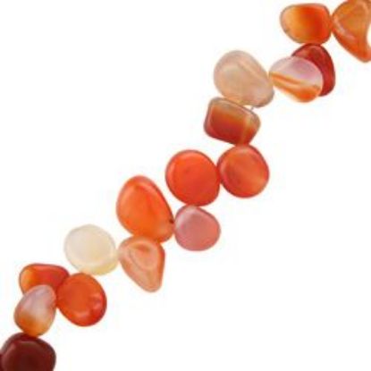 Picture of Chinese Carnelian Drop Chip Beads 16" Strand