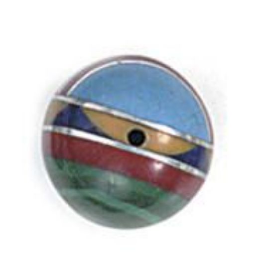Picture of Fetish Inlay, Imitation Block with Metal Round Bead, 10mm