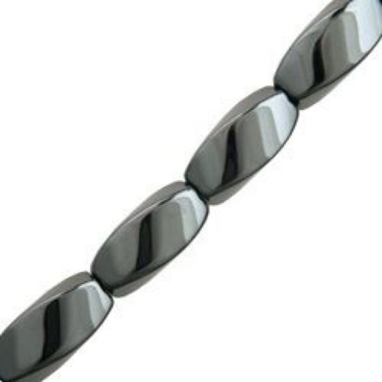 Picture of Hematine Twist Bead 10x20mm, 16" Strand
